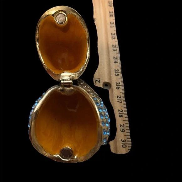 Vintage horned spotted Owl enamel jeweled trinket box - Picture 9 of 9